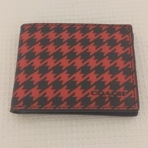 Coach Houndstooth Men's Bifold Card Case Wallet